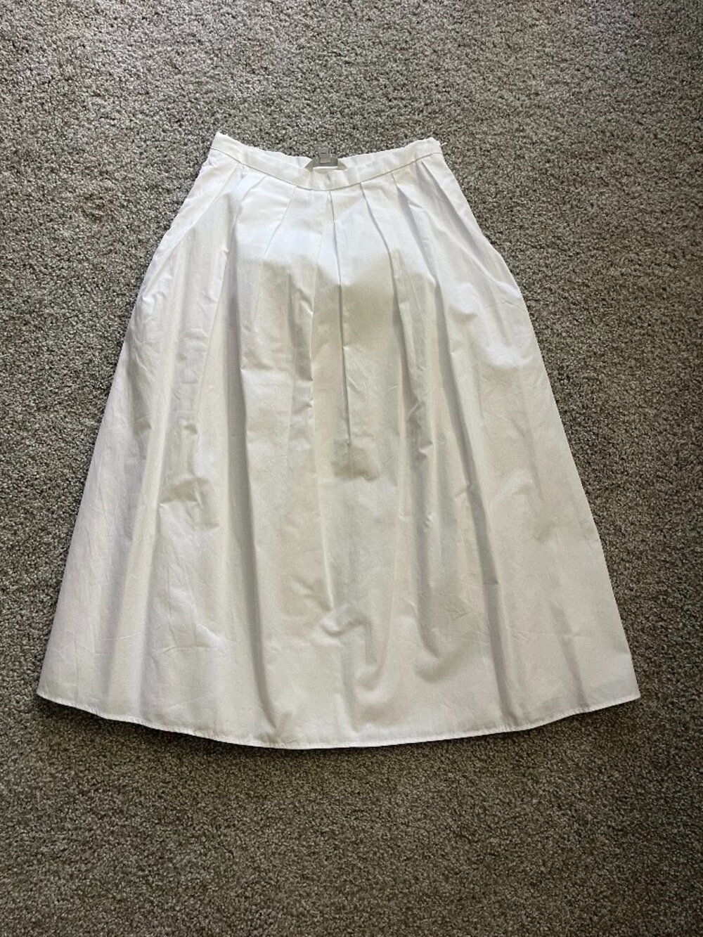Banana Republic White Cotton Midi Skirt 0